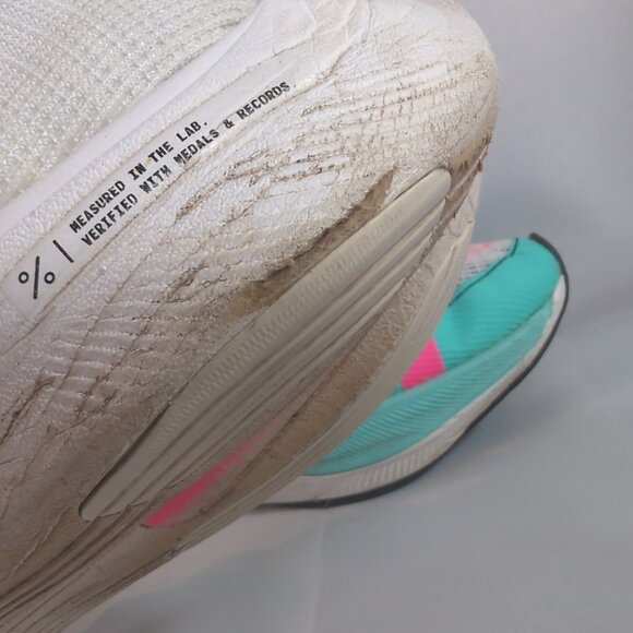 Nike ZoomX Vaporfly Next% 2 CU4111-101 US 8.5 M 10 W White Watermelon Pink Blue - Picture 12 of 16